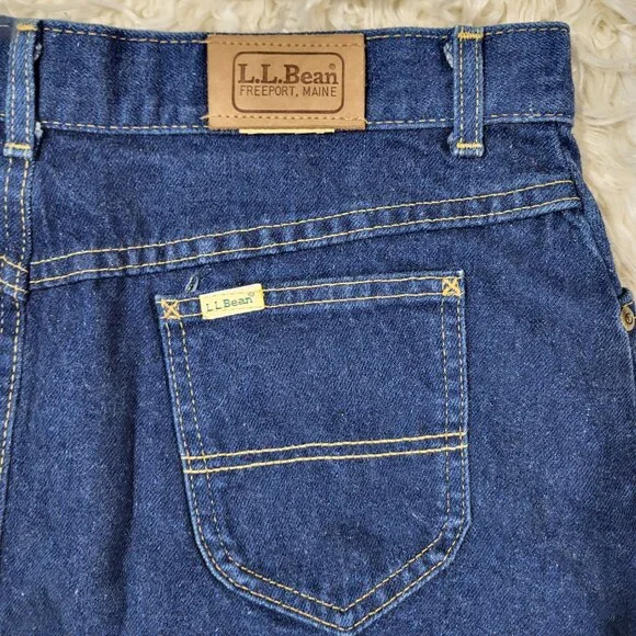 Vintage LL Bean Dark Wash Denim Jean Skirt Made in Maine - USA / Size 16 - Picture 16 of 16